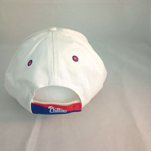 New Era Phillies MLB Baseball Cap Hat White/Red Stitch Snapback 6 Panel - Picture 3 of 6